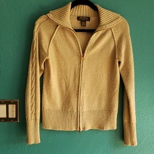 Gold threaded zip cardigan
